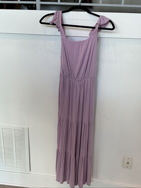 Lavender Tiered Maxi Dress with Ruffle Straps